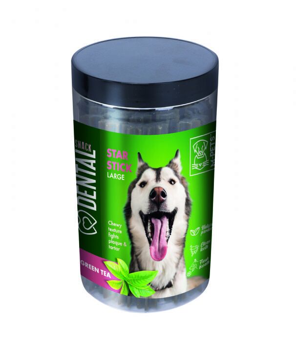 M-PETS DENTAL SNACK GREEN TEA STAR STICK LARGE ÖDÜL 510GR