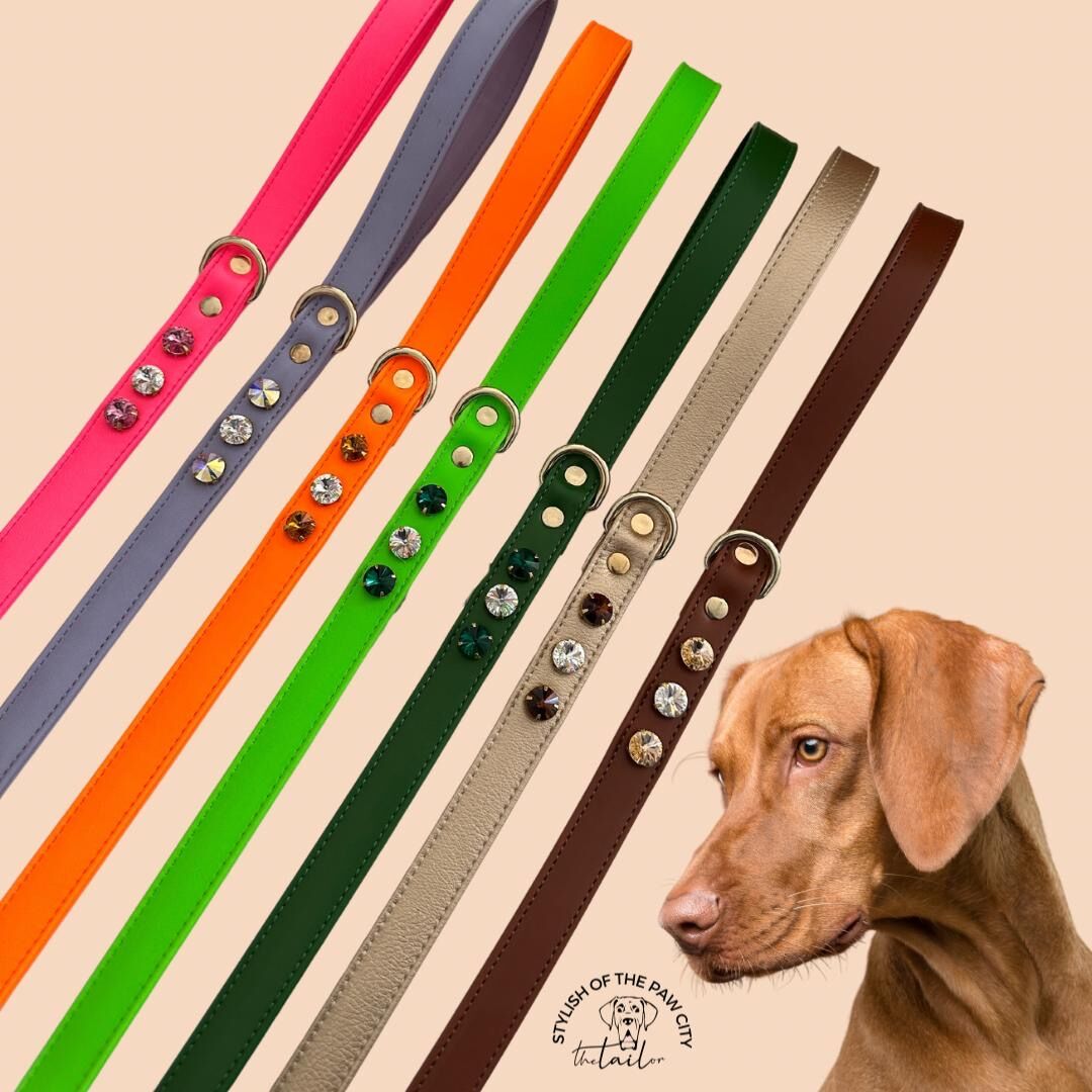 SWAROVSKİ TAŞLI NEON YEŞİL GEZDİRME KAYIŞI MEDIUM