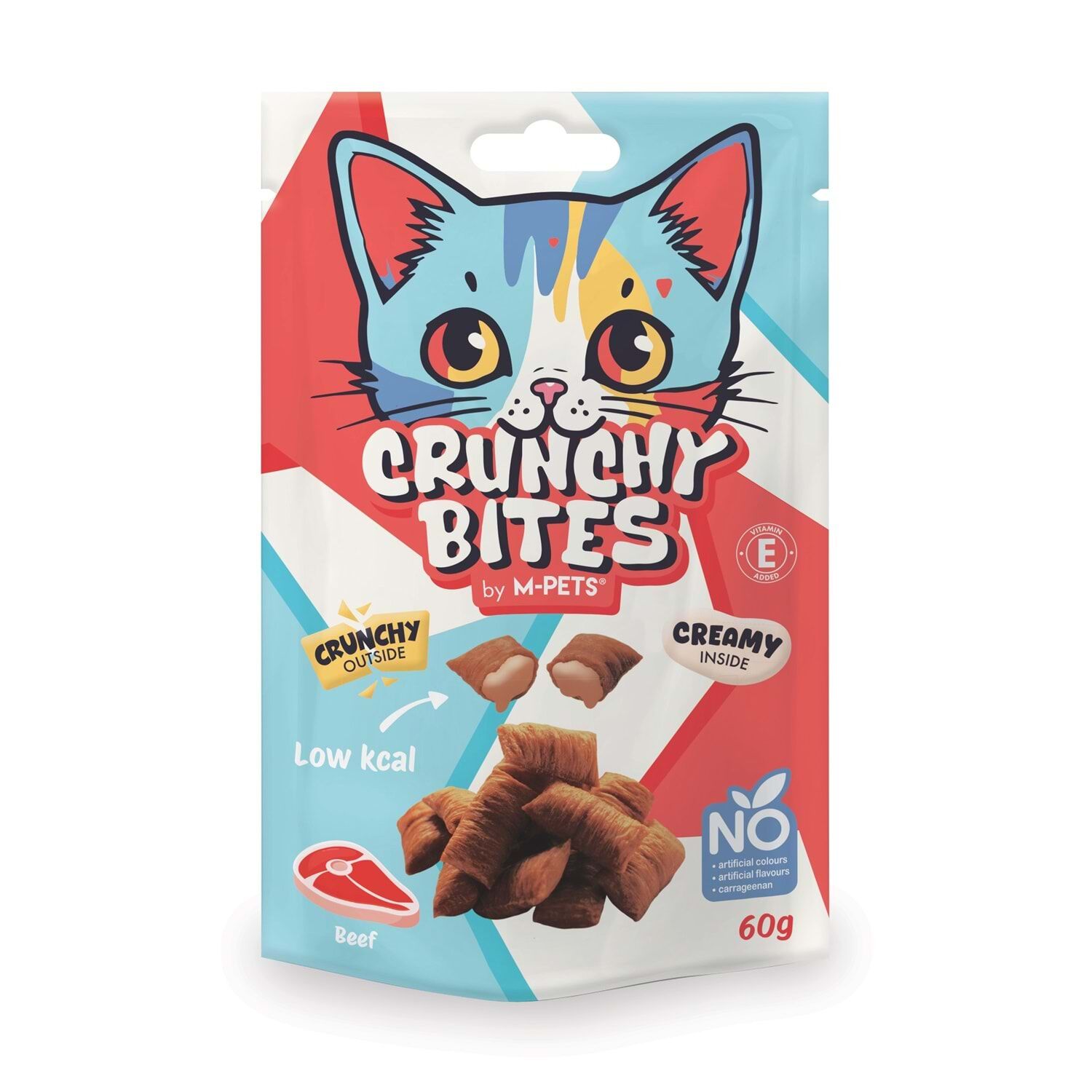 20646099 M-PETS CRUNCHY BITES BİFTEKLİ KEDİ ÖDÜLÜ 60GR