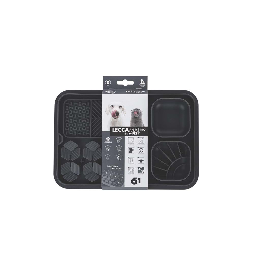 M-PETS LECCA PRO 6İN1 YAVAŞ BESLENME VE YALAMA MATI BLACK (L)