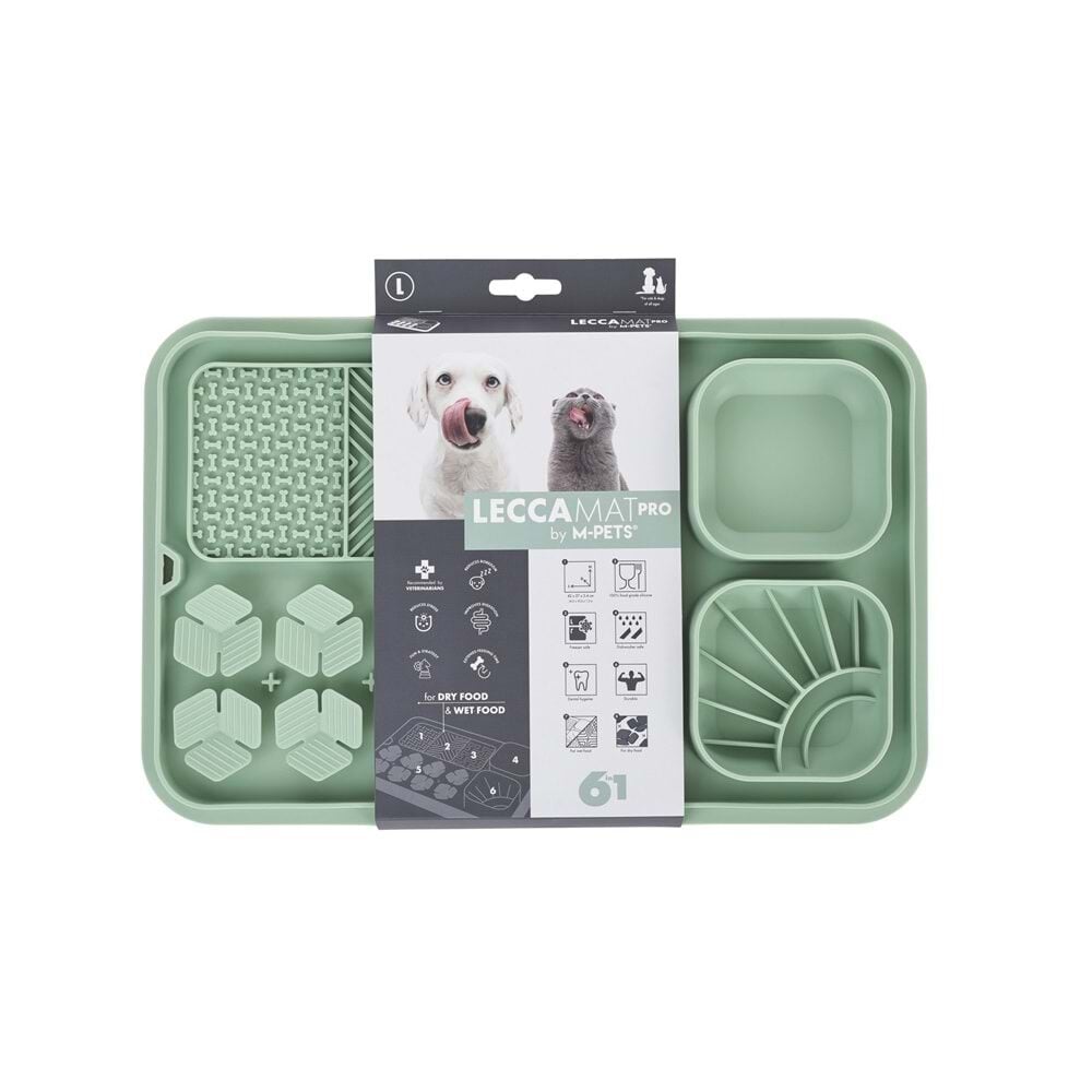 M-PETS LECCA PRO 6İN1 YAVAŞ BESLENME VE YALAMA MATI GREEN (L)