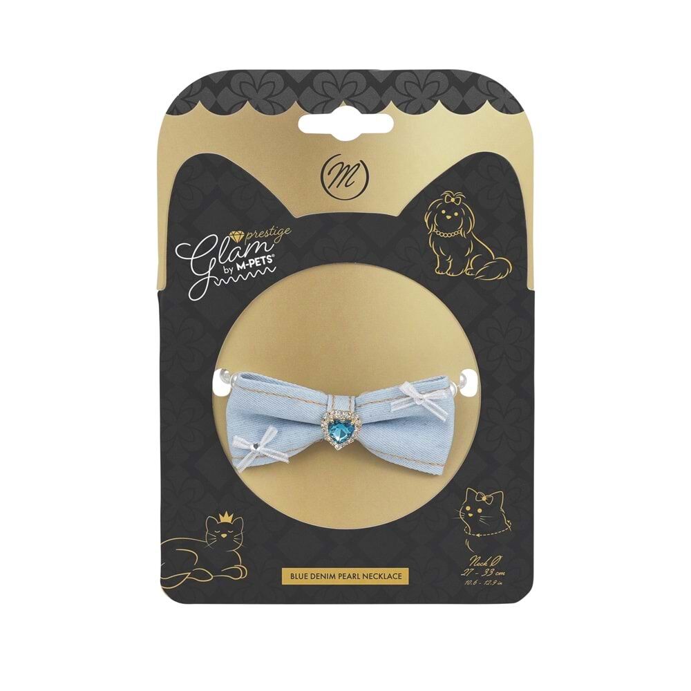 M-PETS GLAM PRESTİGE AKSESUAR BLUE DENİM PEARL (M)