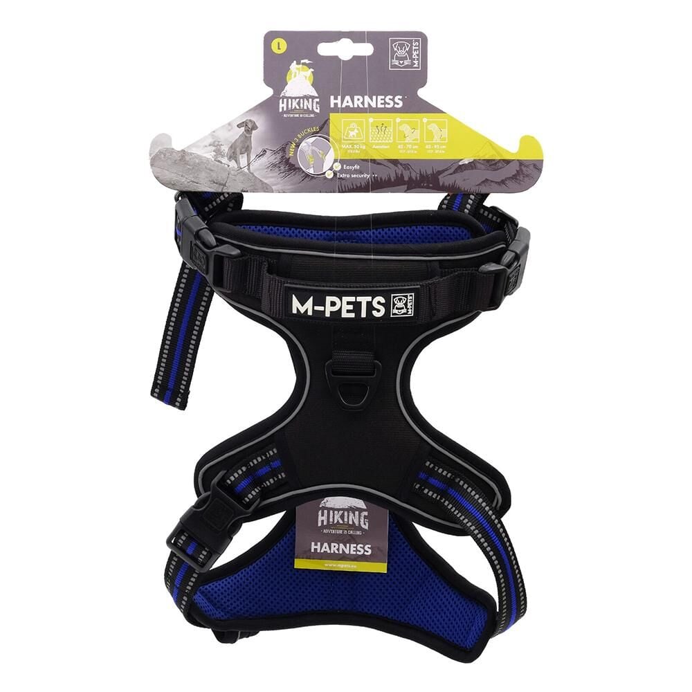 M-Pets Hiking Reflektörlü Soft Göğüs Tasması – Elektrik Mavisi, Su Geçirmez ve Yansıtıcı