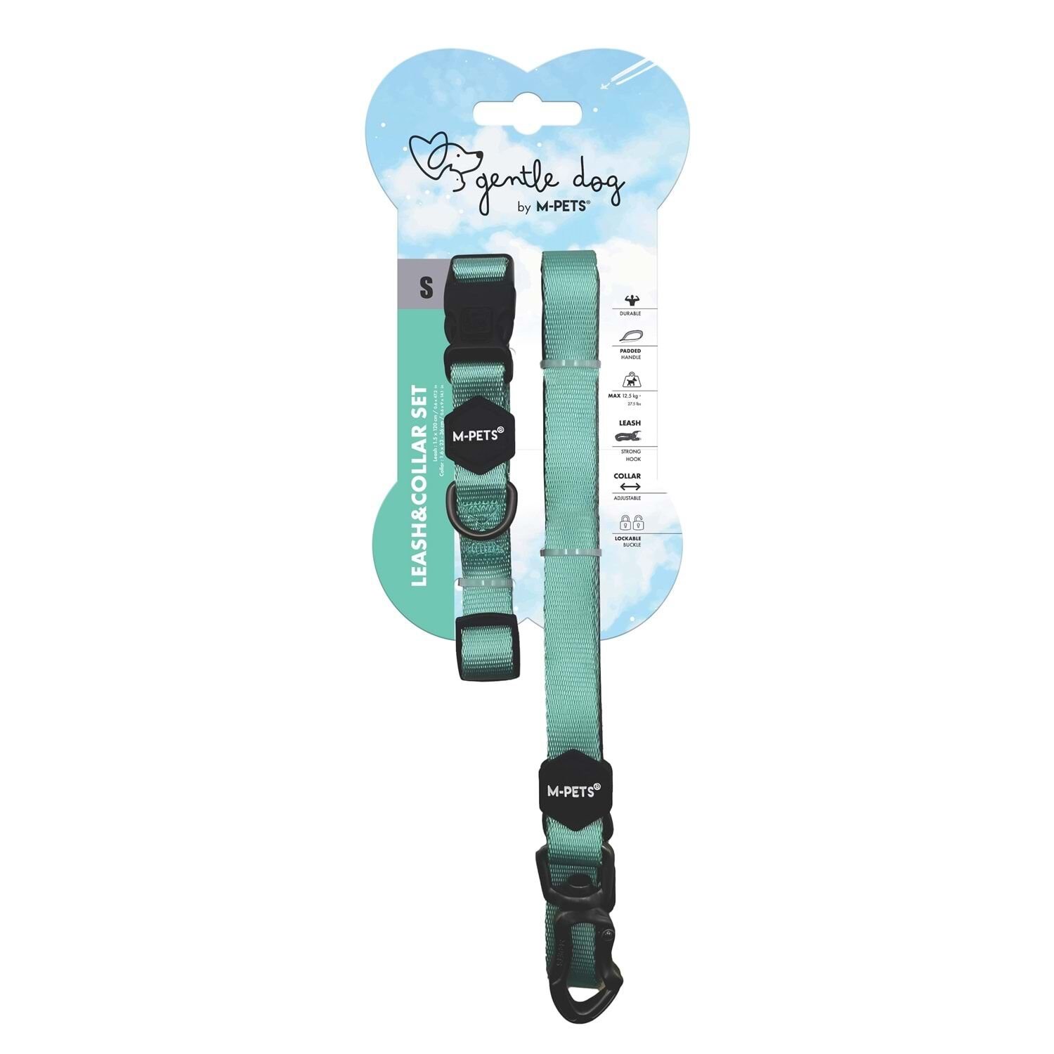 10853299 M-PETS GENTLE DOG BOYUN TASMASI ve GEZDİRME SET (S) GREEN