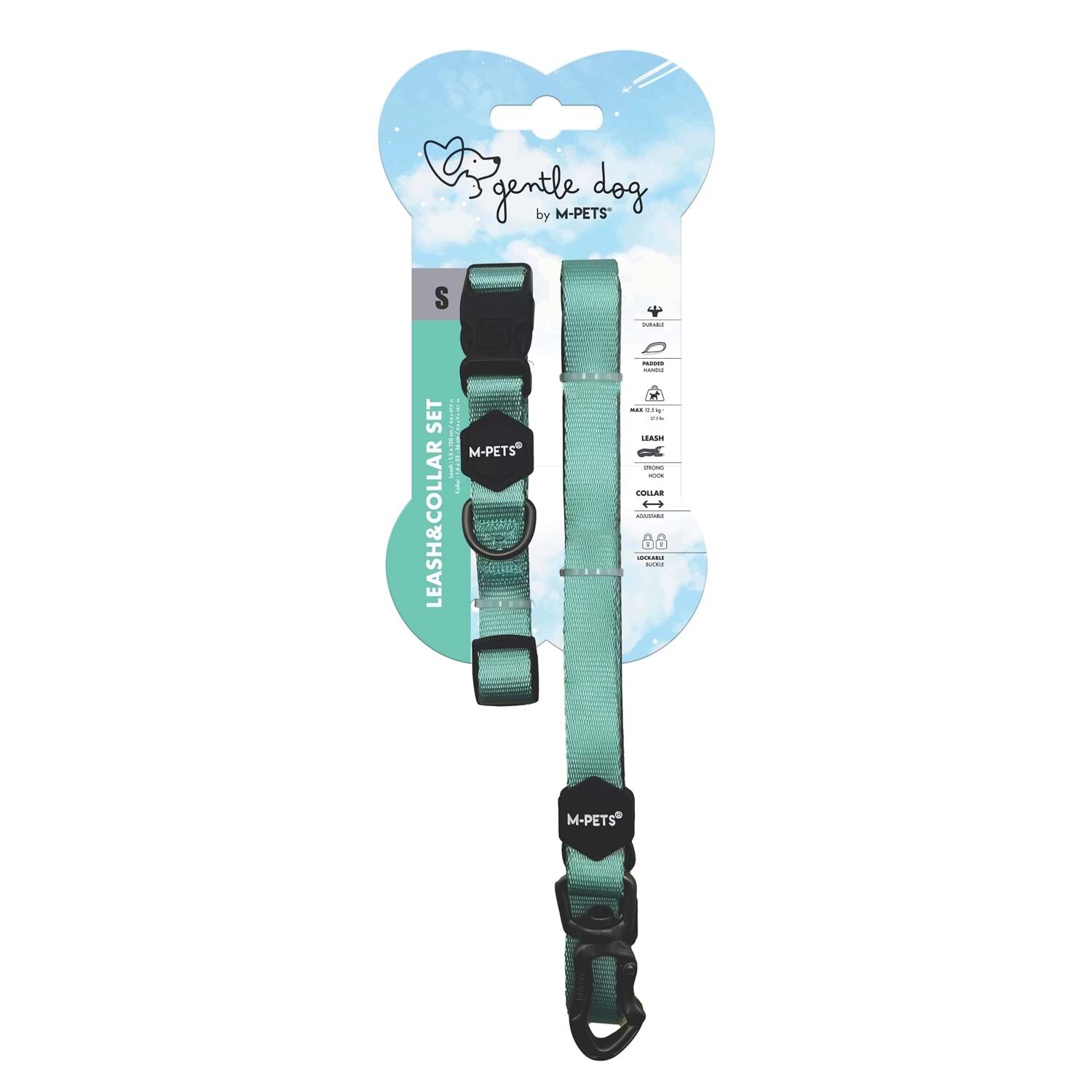 10853299 M-PETS GENTLE DOG BOYUN TASMASI ve GEZDİRME SET (S) GREEN