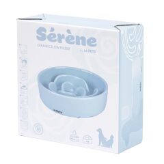60532017 M-PETS SERENE ROSE SERAMİK YAVAŞ YEME MAMA KABI 300ML LIGHT BLUE