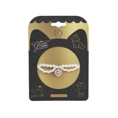 M-PETS GLAM PRESTİGE AKSESUAR KALP KOLYE PEMBE (S)