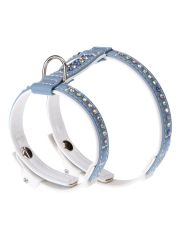 Ferplast Lux Mavi Taşlı Deri Köpek Göğüs Tasması – Small