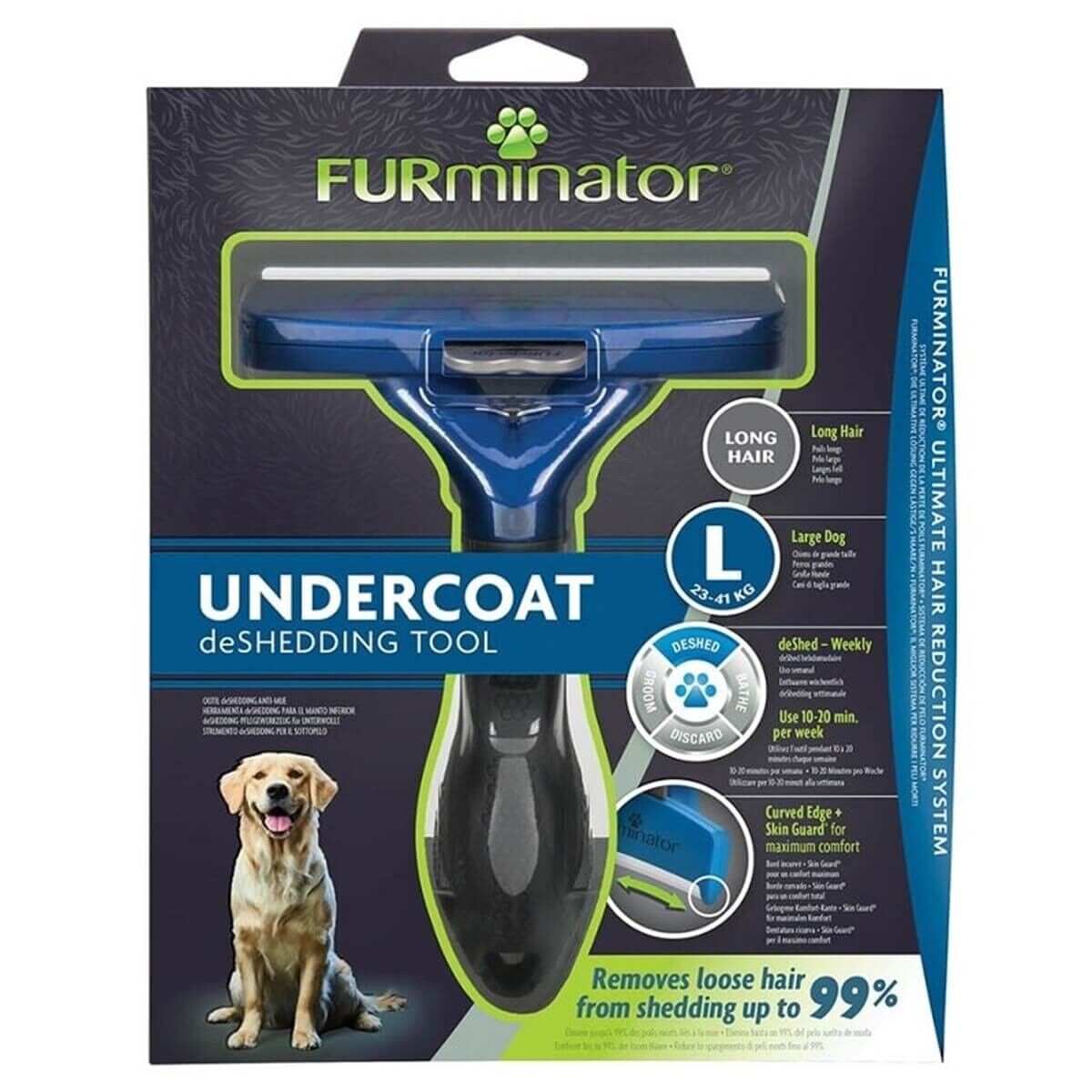 Furminator Köpek Tarağı - Uzun Tüylü Büyük Irk Köpekler için - L