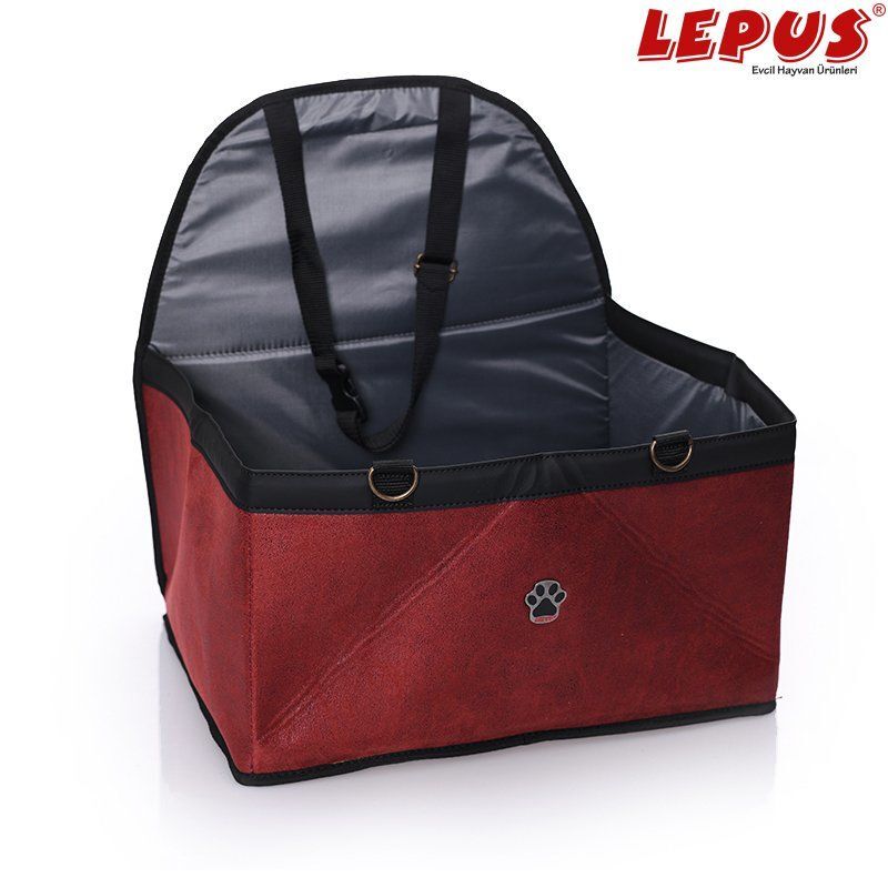 Lepus Pet Araç Koltuğu – Bordo | Konforlu & Güvenli Yolculuk Aksesuarı