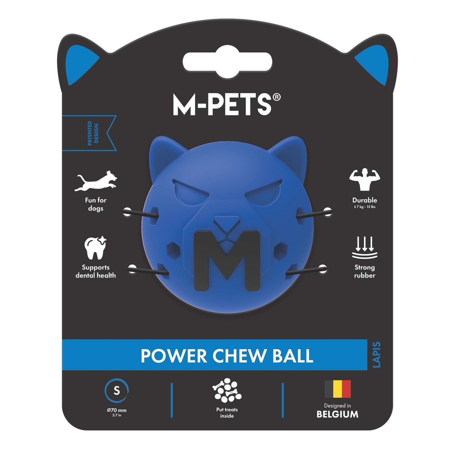 M-PETS POWER CHEW BALL KAUÇUK KÖPEK OYUNCAĞI LAPİS (S)