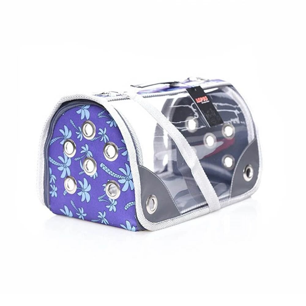 Lepus Şeffaf Fly Bag Kedi Köpek Taşıma Çantası – Palmiye Mor | Modern & Havadar Taşıma Çantası