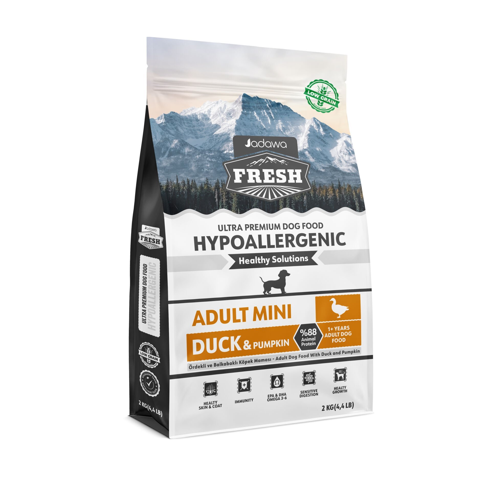 JADAWA FRESH ULTRA PREMIUM HYPOALLERGENIC DOG FOOD ADULT DUCK & PUMPKIN MINI 2 KG