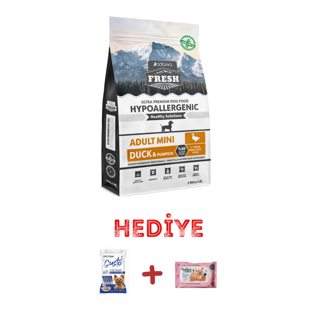 FRESH ÖRDEK&KABAK KÜÇÜK IRK YETİŞKİN KÖPEK MAMASI 2 KG