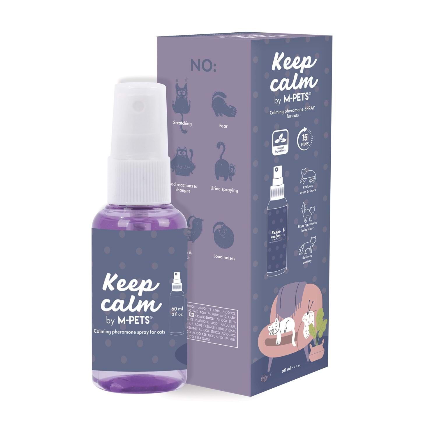 M-PETS KEEP CALM KEDİ SAKİNLEŞTİRİCİ SPRAY 60ML