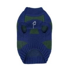 PUPPIA Rugby Stripe Knitwear/NAVY/XL Lacivert yeşil çizgili örgü kazak XL