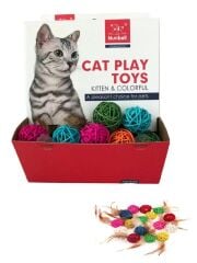 Nunbell Kedi Oyuncağı Renkli Bambu Top