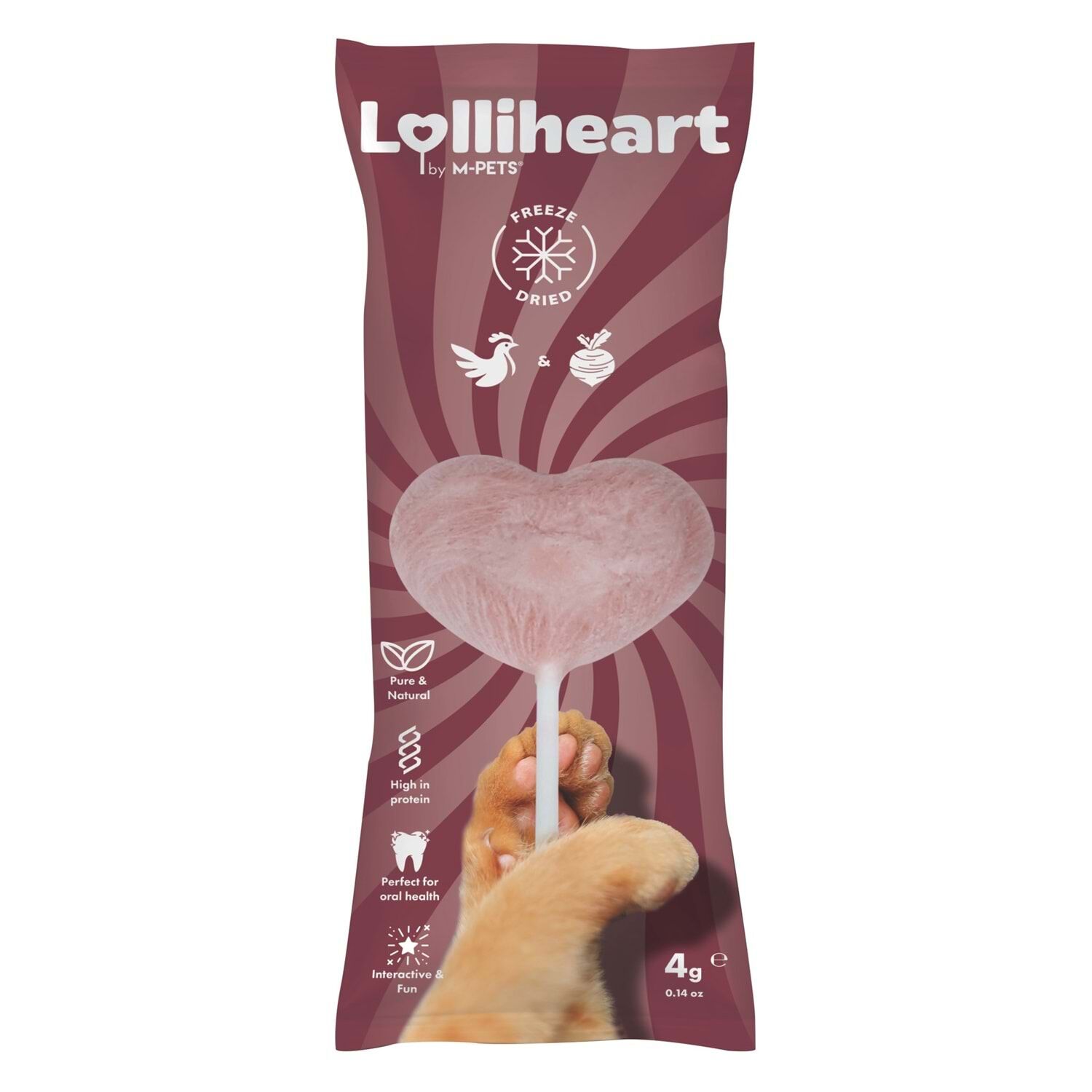 29013299 M-PETS LOLLİHEART PANCARLI KEDİ ÖDÜLÜ 4GR