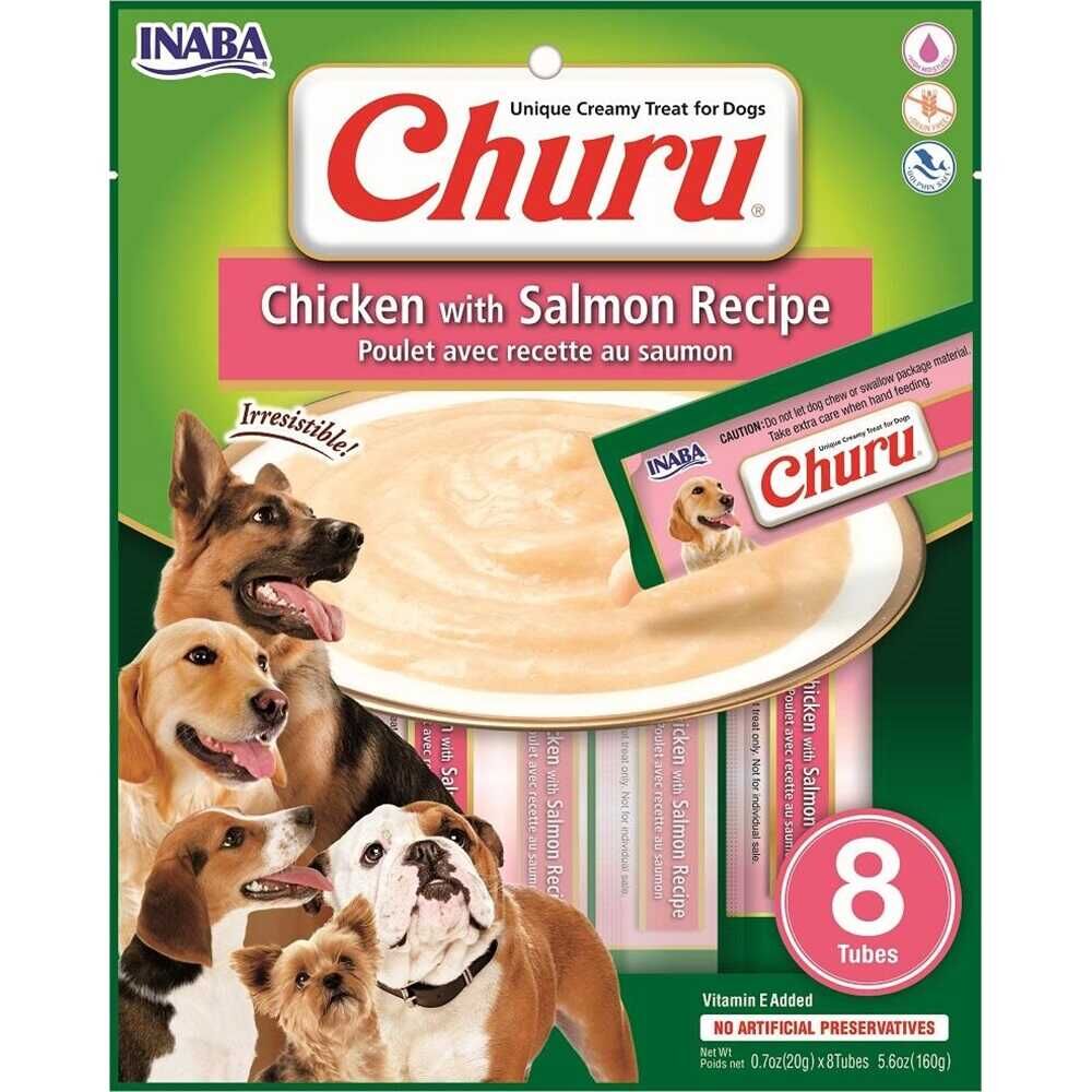 Ciao Churu Somonlu ve Tavuklu Tamamlayacı Köpek Ödül Maması 8 x 20 Gr
