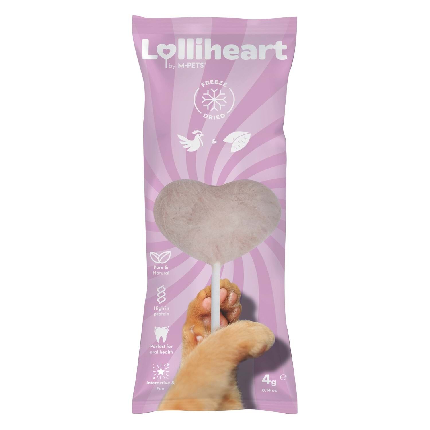 29013499 M-PETS LOLLİHEART MOR PATATESLİ KEDİ ÖDÜLÜ 4GR