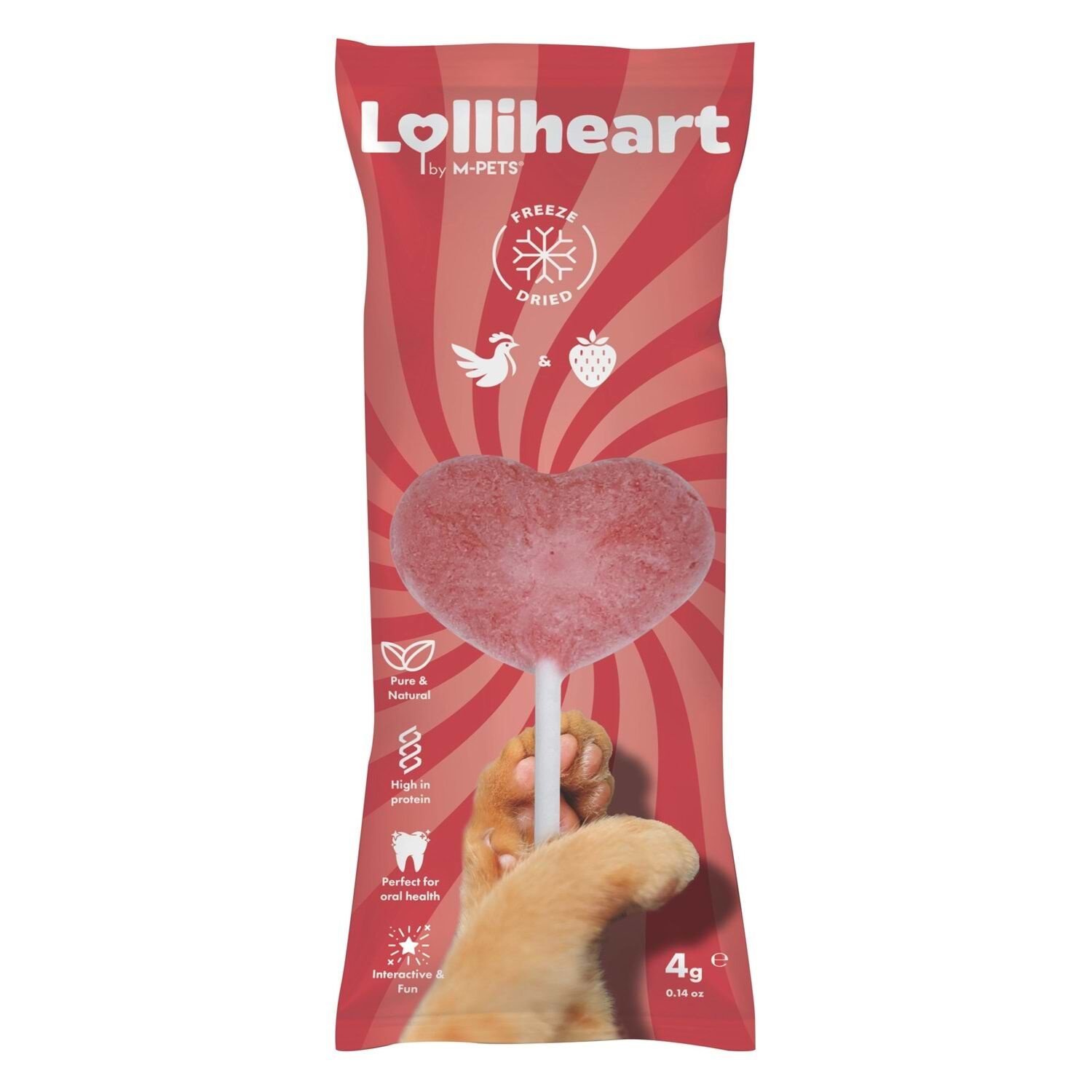 29013199 M-PETS LOLLİHEART ÇİLEKLİ KEDİ ÖDÜLÜ 4GR