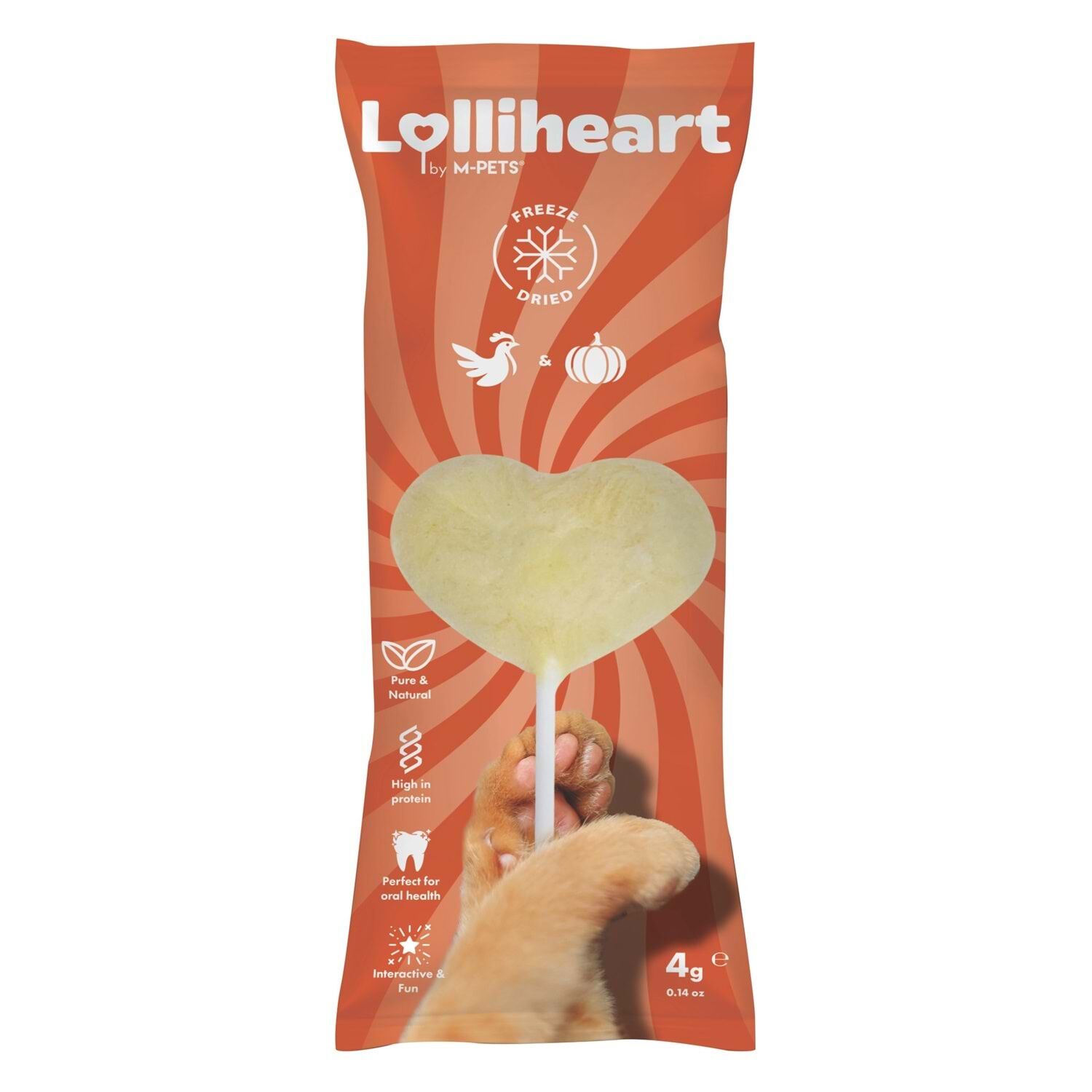 29013599 M-PETS LOLLİHEART BALKABAKLI  KEDİ ÖDÜLÜ 4GR