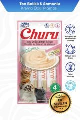 Ciao Churu Cream Ton Balıklı ve Somonlu Kedi Ödül Kreması 4 x 14 Gr