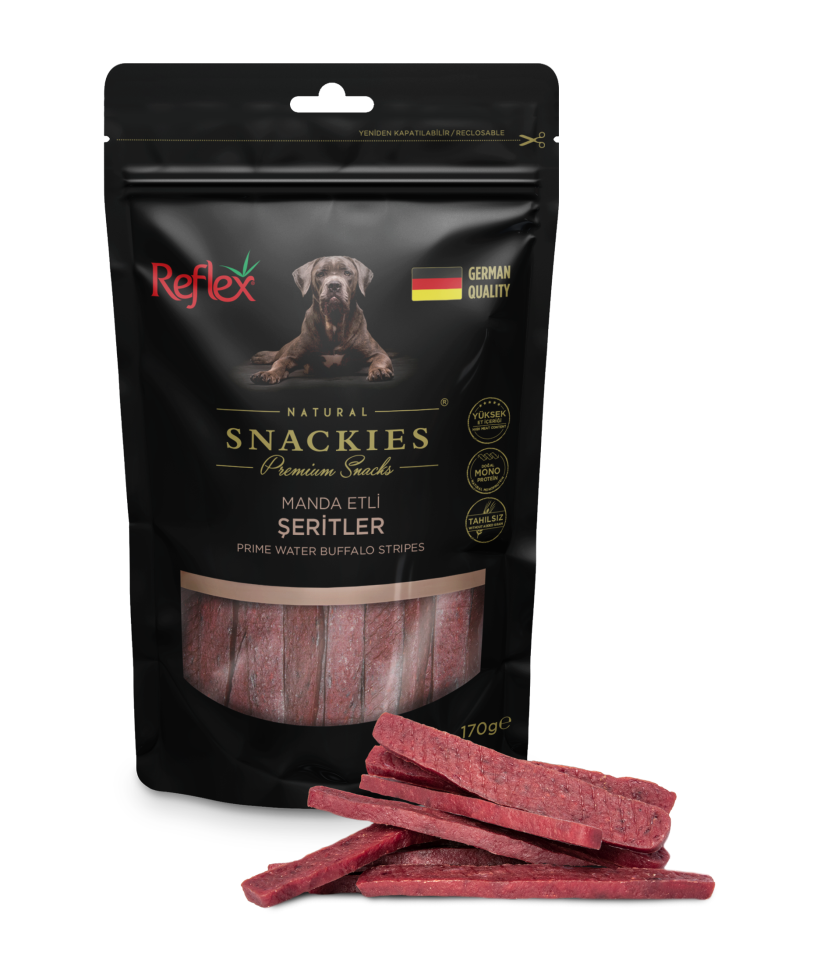 Snackies Manda Etli Şeritler Köpek Ödül Ürünü 170 g