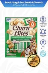 CHURU BİTES KÖPEKLER İÇİN TAVUKLU VE TON BALIKLI ÖDÜL MAMASI 8X12GR 6'LI PAKET