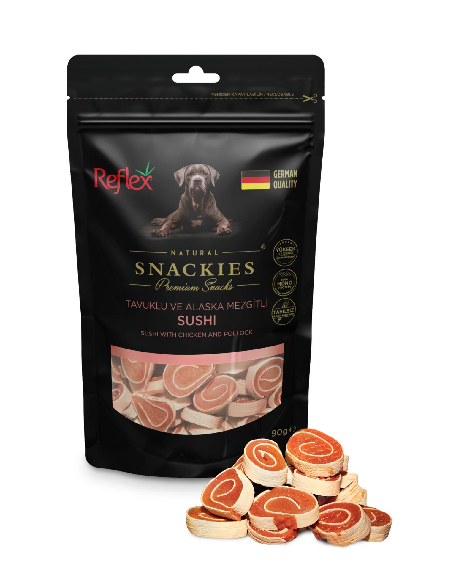 Snackies Tavuklu ve Balıklı Sushi Köpek Ödül Ürünü 90 g