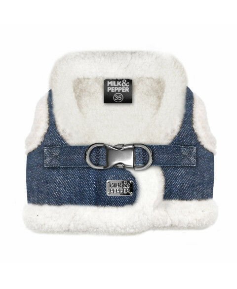 TYLER Harnais Köpek Göğüs Tasması – Denim Bleu, 44 cm
