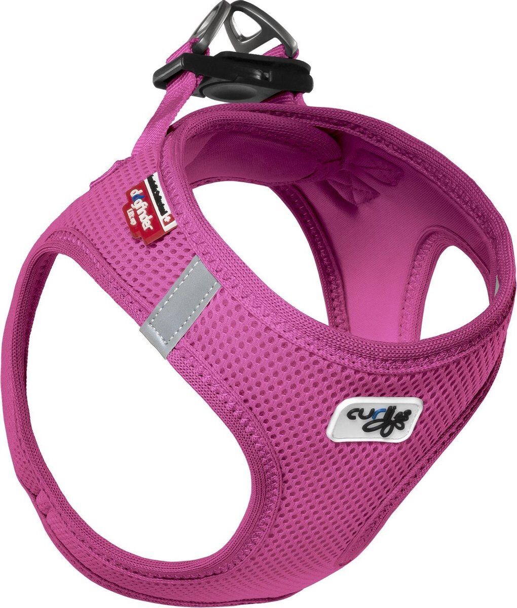 Curli Vest Harness Air-Mesh Köpek Göğüs Tasması Fuşya (2XS)