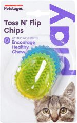 Petstages Toss N' Flip Chips Chew Kedi Oyuncağı, Mavi