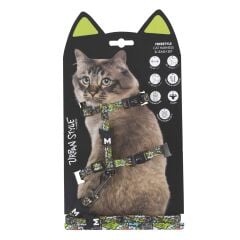M-PETS URBAN STYLE FREESTYLE MULTİCOLOR KEDİ GÖĞÜS TASMASI SET
