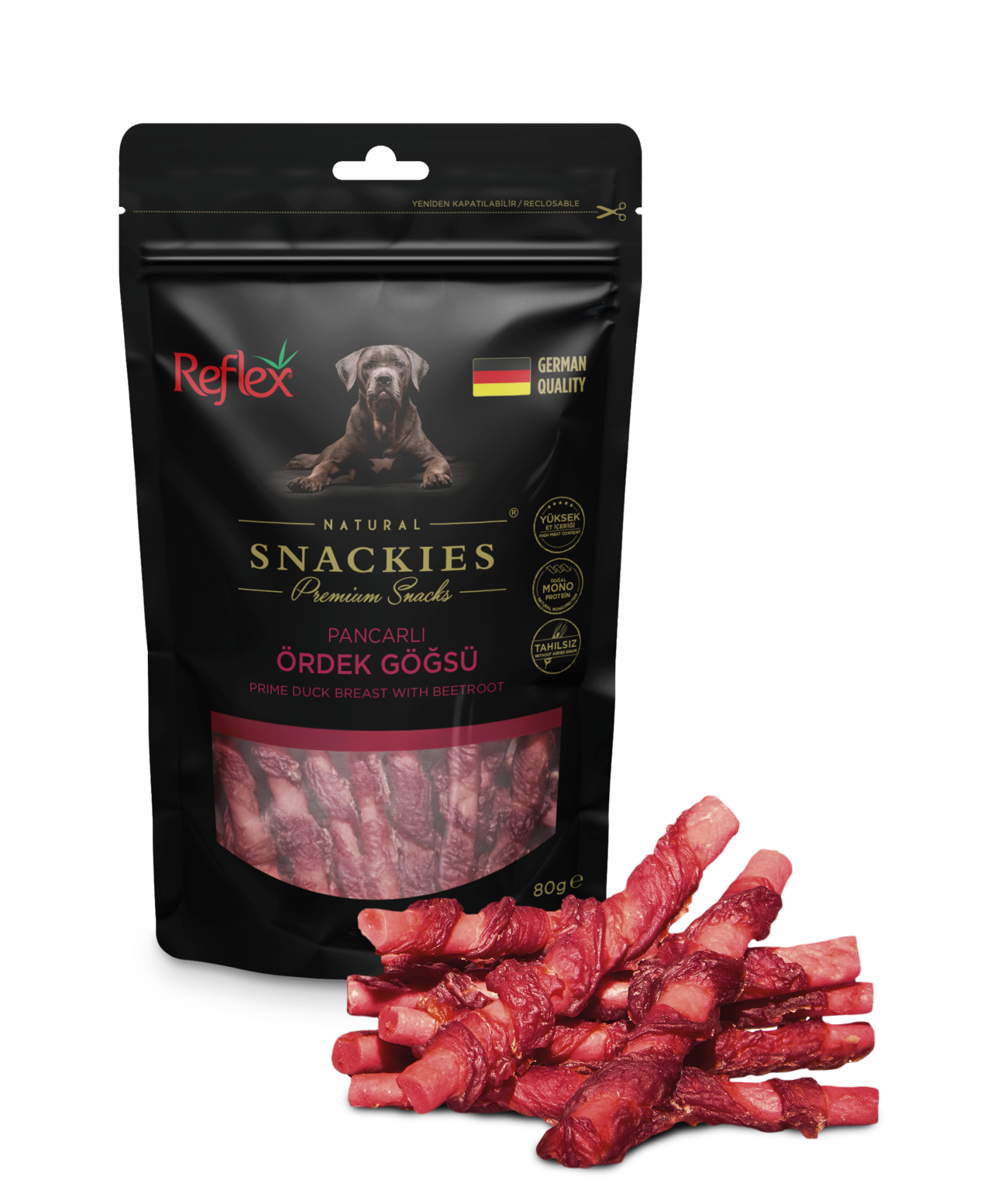 Snackies Pancarlı Ördek Göğsü Köpek Ödül Ürünü 80 g