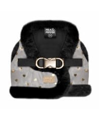 HIKARI Harnais Köpek Göğüs Tasması – Gris Cœur Doré, 41 cm