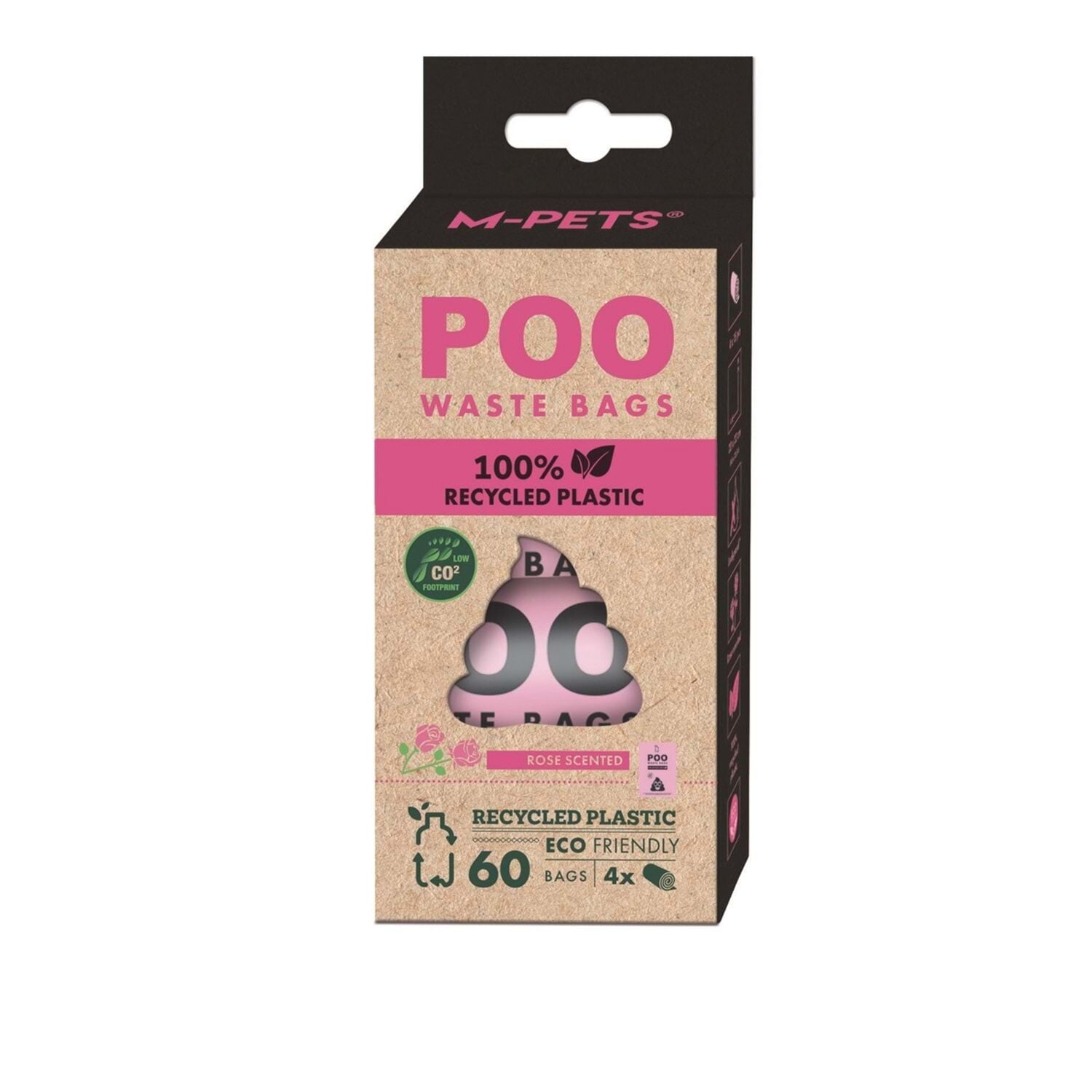 M-PETS POO 100% RECYCLED DIŞKI POŞETİ GÜL KOKULU 4X15 YAPRAK
