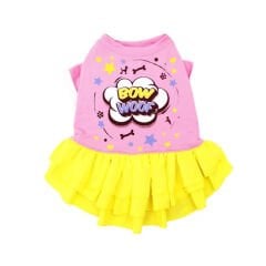 Zampa Bow Woof Pembe Fırfırlı Kedi Köpek Elbisesi 2XL