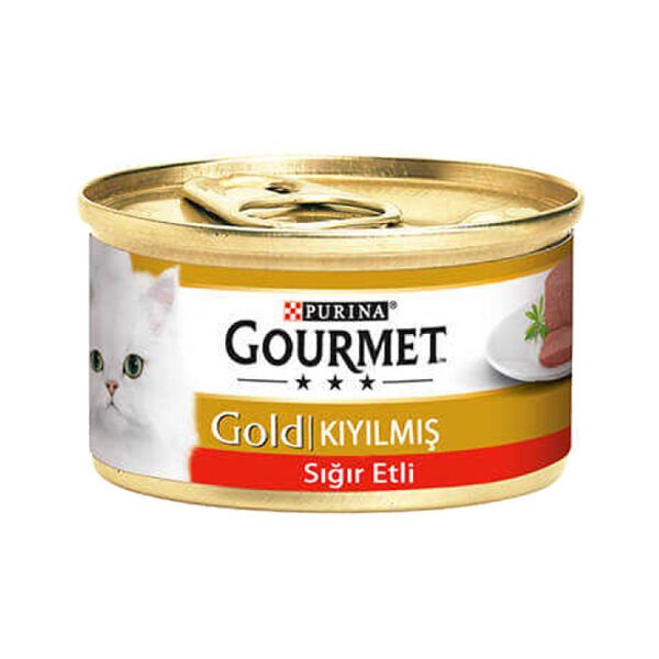 Gourmet Gold Kıyılmış Sığırl Etli Kedi Yaş Mama 85gr