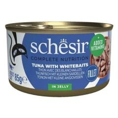 Schesir Jelly Ton Balığı ve Ringa Balığı Jöle İçinde Yetişkin Kedi Konservesi 85g