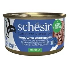 Schesir Jelly Ton Balığı ve Ringa Balığı Jöle İçinde Yetişkin Kedi Konservesi 85g