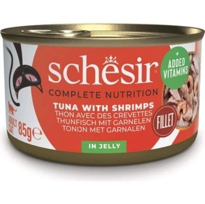 Schesir Jelly Ton Balığı ve Karides Jöle İçinde Yetişkin Kedi Konservesi 85g