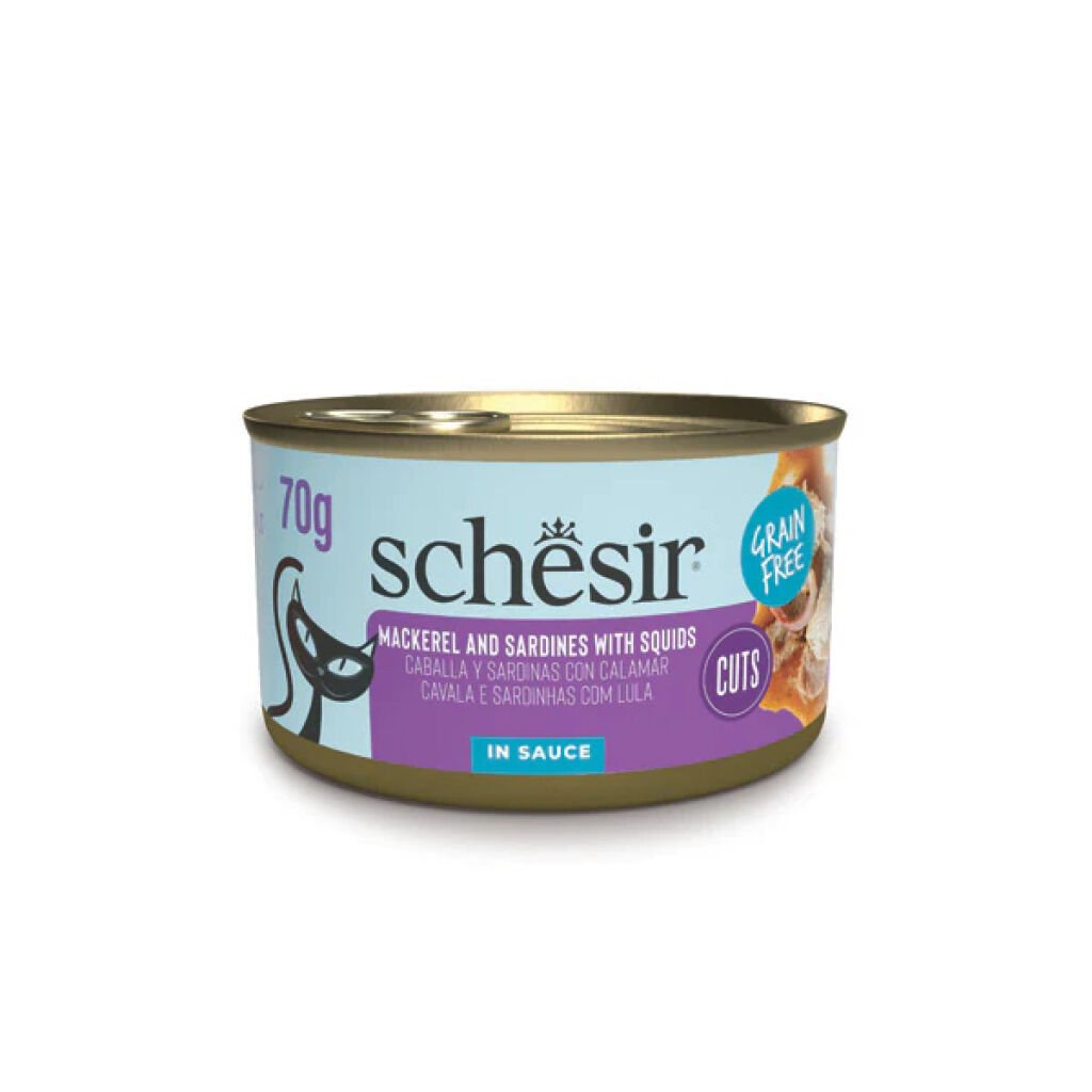Schesir Tamamlayıcı Sardalya ile Uskumrulu Sos İçinde Kedi Konservesi 70g