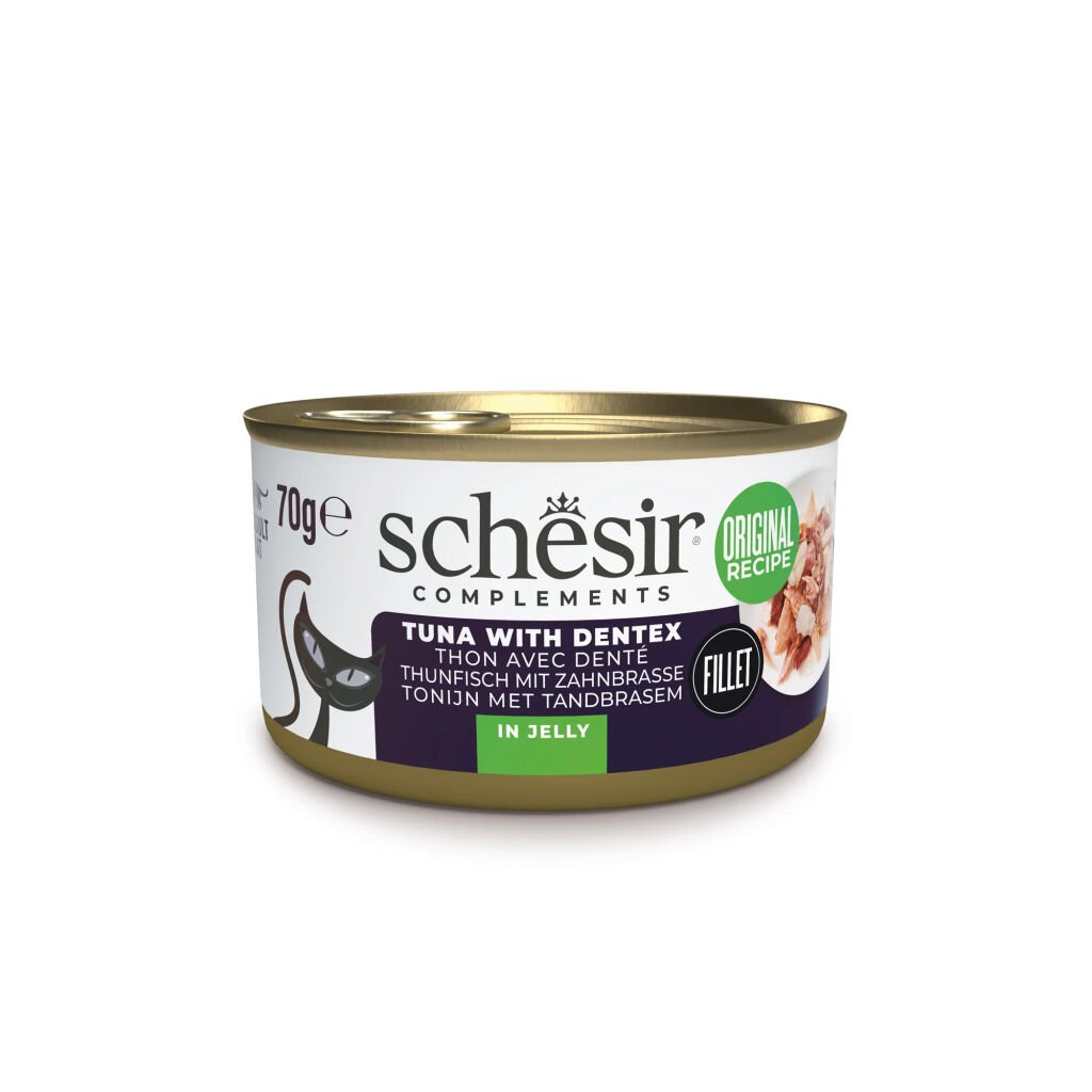Schesir Tamamlayıcı Ton ve Sinarit Balıklı Jöle İçinde Kedi Konservesi 70g