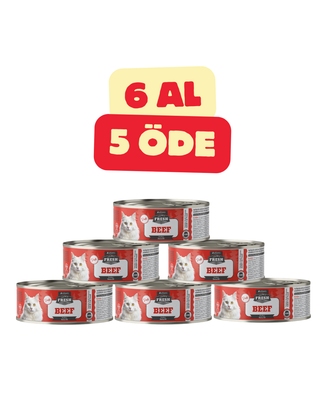 5+1 FRESH SIĞIR PATE YETİŞKİN KEDİ KONSERVESİ 85gr