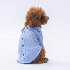 Pawstar Mavi Linen Look Köpek Gömleği