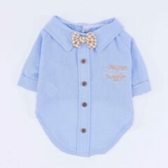 Pawstar Mavi Linen Look Köpek Gömleği