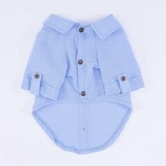 Pawstar Mavi Linen Look Köpek Gömleği