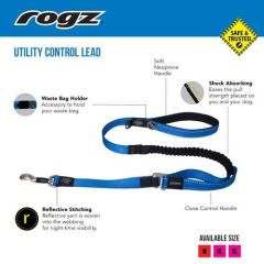 Rogz Classic Control Extra Medium Gezdirme Kayışı Neon Sarı – Şok Emicili, Kilitlenebilir Eğitim Kayışı