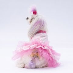 Pawstar Pembe Flora Köpek Elbisesi